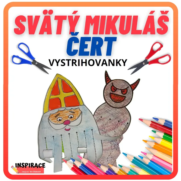 Svätý Mikuláš, čert - vystrihovanie ✂️