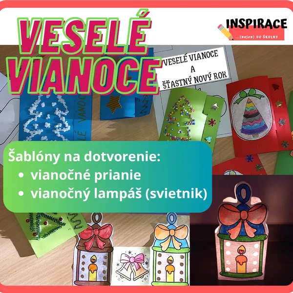 Vianočné prianie - lampáš - šablóny - tvorenie ✂️🖍️