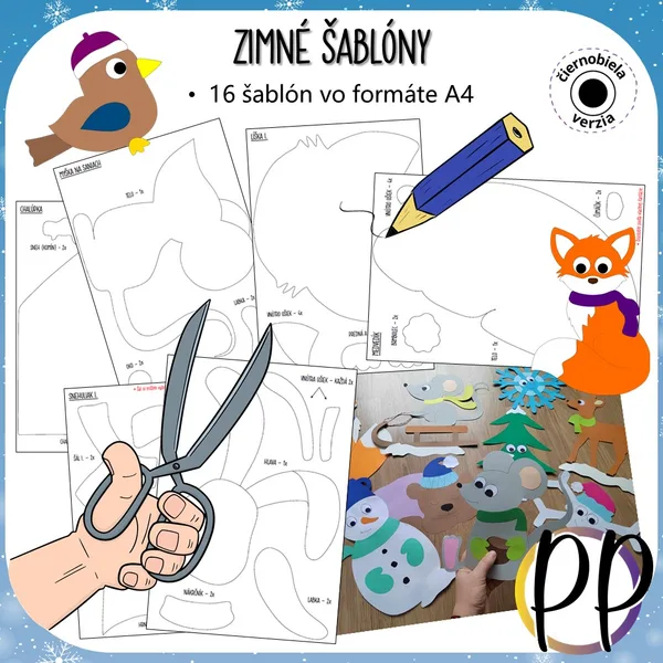 Zimné šablóny na kreslenie