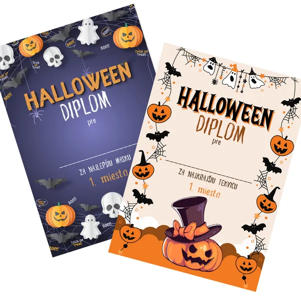 Diplom Halloween a tekvica