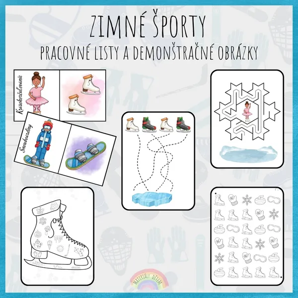 Zimné športy, pracovné listy