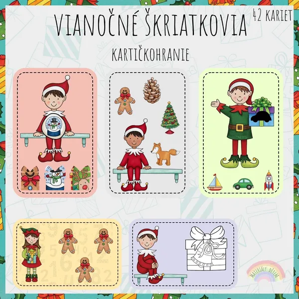Vianoční škriatkovia, kartičkohranie