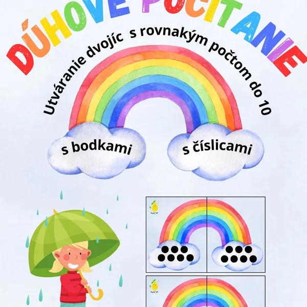 Dúhové počítanie - nájdi dvojice 