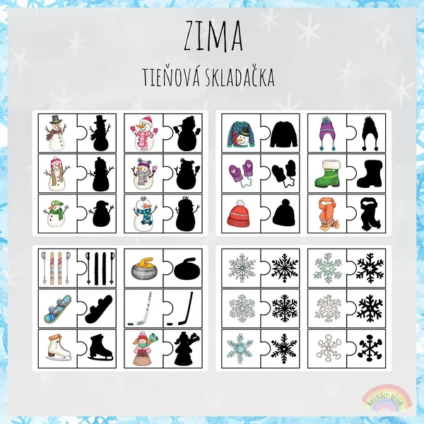 Zima, tieňová skladačka