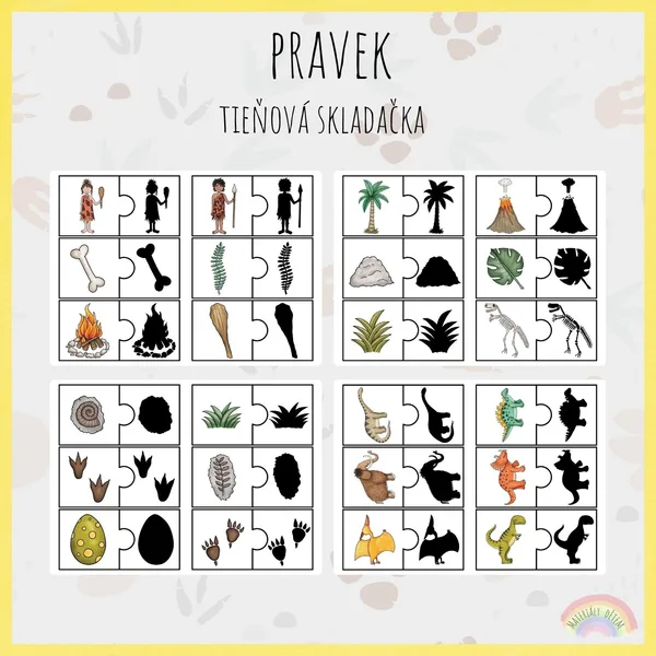 Pravek, tieňová skladačka