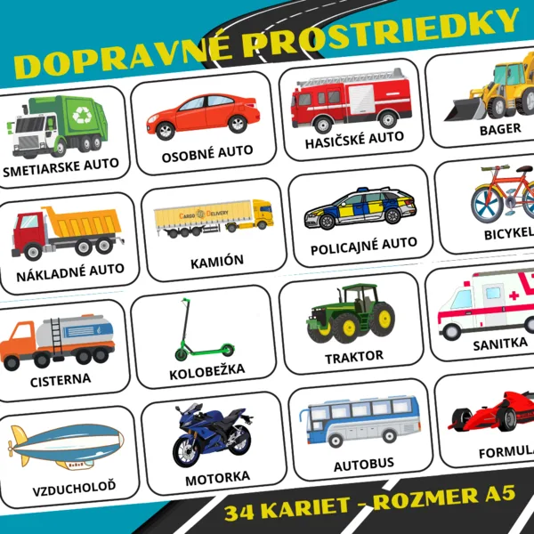 DOPRAVNÉ PROSTRIEDKY - KARTY