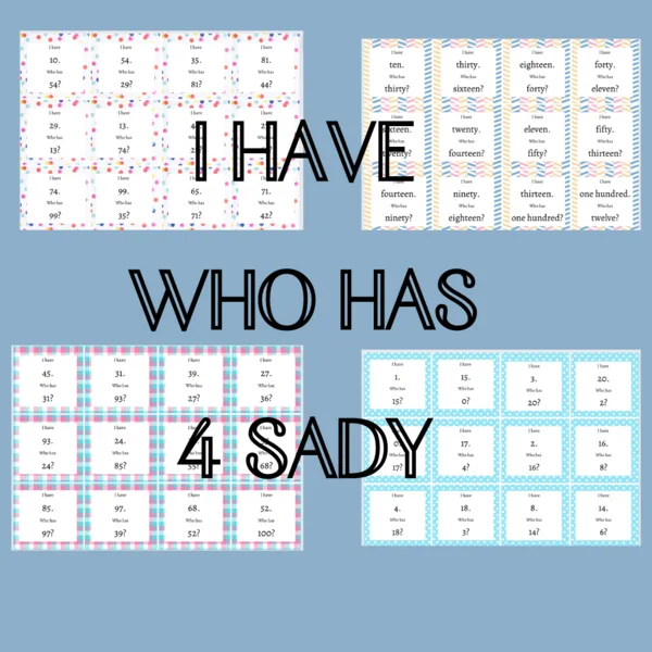 NUMBERS - I have, who has