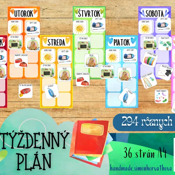 VEĽKÝ Týždenný plán, 294 aktivít, Denný režim, Režim dňa, Rutina, Aktivity