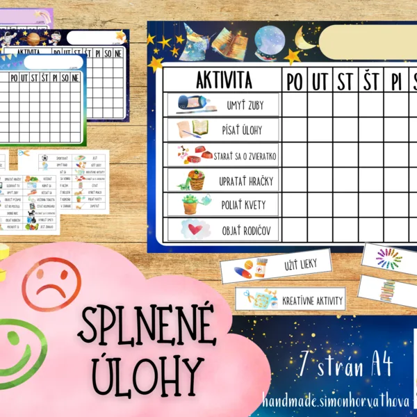 Splnené úlohy, Denný režim, Režim dňa, Rutina, Aktivity