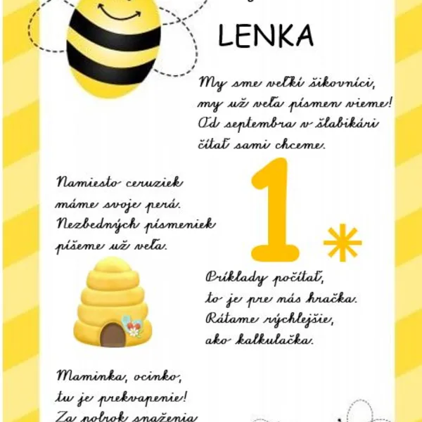 Vysvedčenie pre včielky 