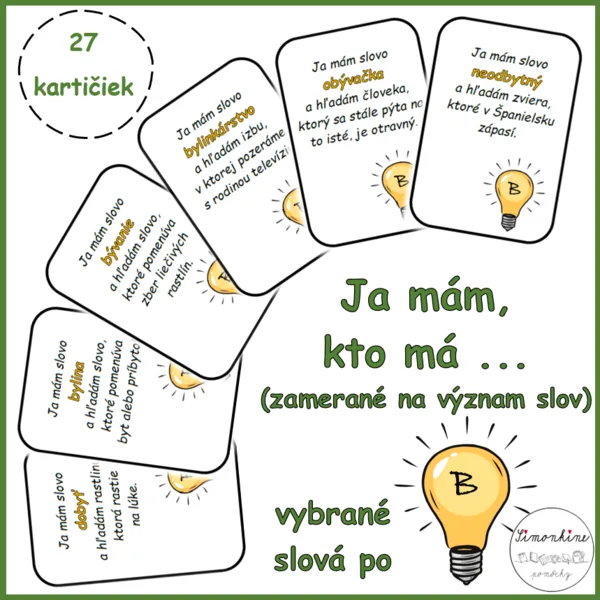 Ja mám, kto má ... vybrané slová po B (význam slov)