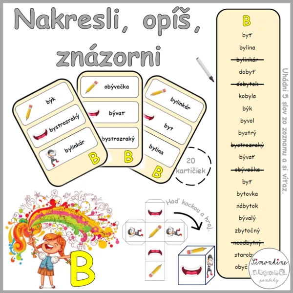 Nakresli, opíš, znázorni - vybrané slová po B