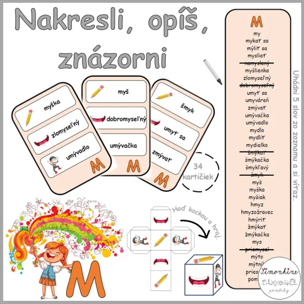 Nakresli, opíš, znázorni - vybrané slová po M