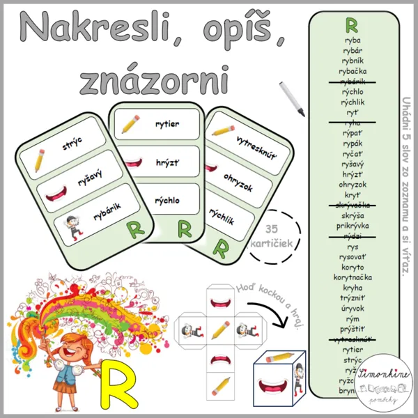 Nakresli, opíš, znázorni - vybrané slová po R