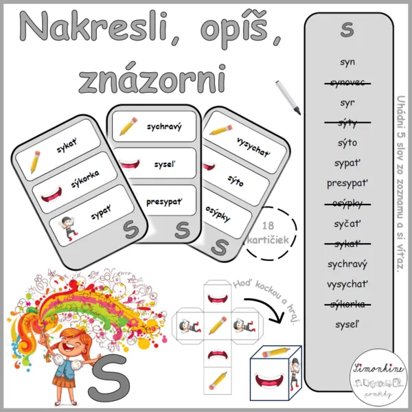 Nakresli, opíš, znázorni - vybrané slová po S