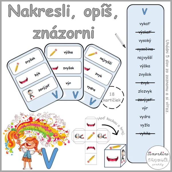 Nakresli, opíš, znázorni - vybrané slová po V
