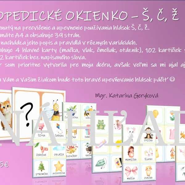 Logopedické okienko - Š, Č, Ž