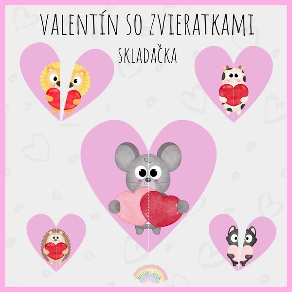 Valentín a zvieratká, skladačka