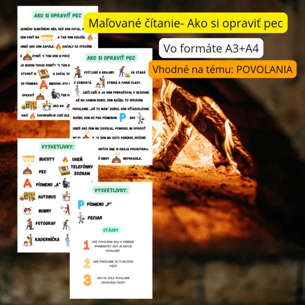 Maľované čítanie k téme Povolania- formát A3+A4