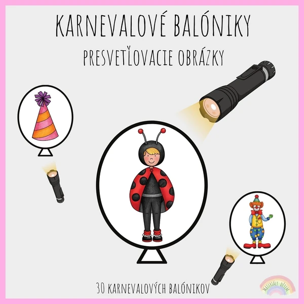 Karnevalové balóniky, presvetľovacie obrázky