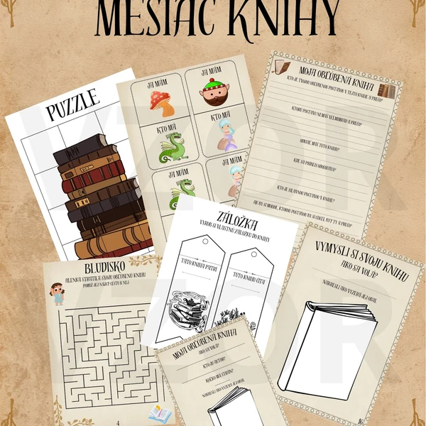 Marec mesiac knihy-pracovné listy