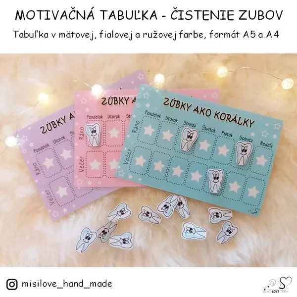 MOTIVAČNÁ TABUĽKA NA ČISTENIE ZUBOV