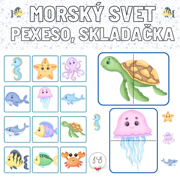 Mořský svět - pexeso, skládačka