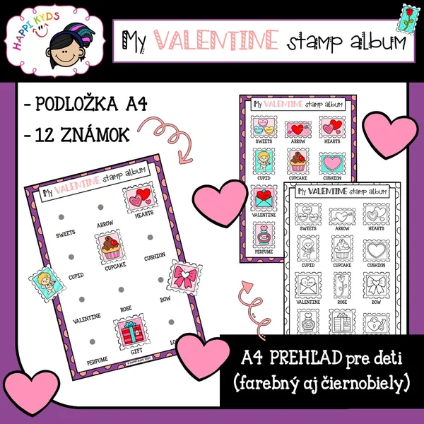 My VALENTINE stamp album - skladačka a obrázkový prehľad 