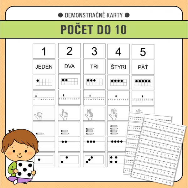 Počet do 10 - demonstračné karty