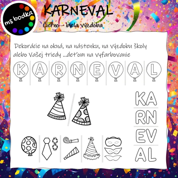 Karneval čb výzdoba