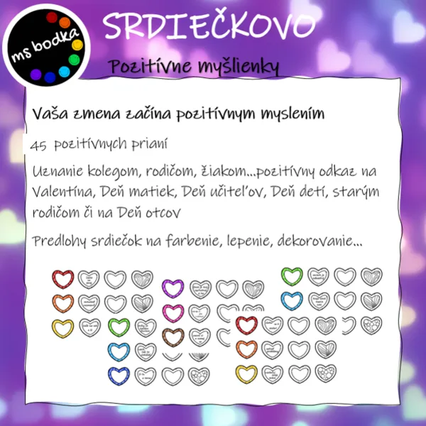 SRDIEČKOVO - pozitívne srdečné priania