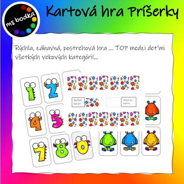 Kartová hra s číslicami - príšerky