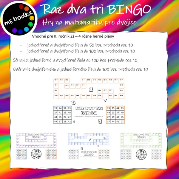 Počítanie do 100 bez prechodu cez 10 - Raz dva tri BINGO