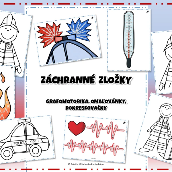 Záchranné zložky ( grafomotorika, omľovánky, dokresľovačky) 