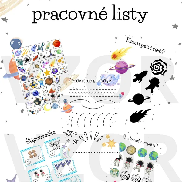 Vesmír- pracovné listy 