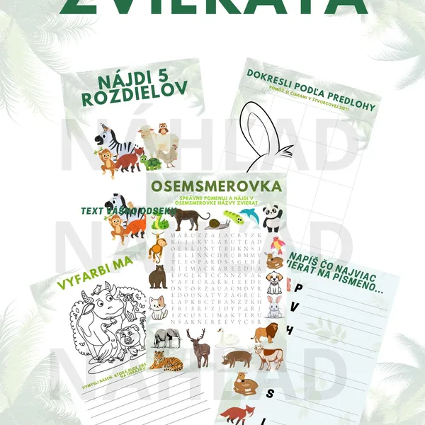 Zvieratá- pracovné listy