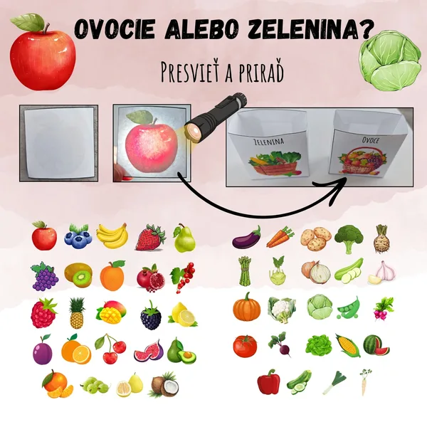 Presvieť a priraď - Ovocie alebo zelenina? 