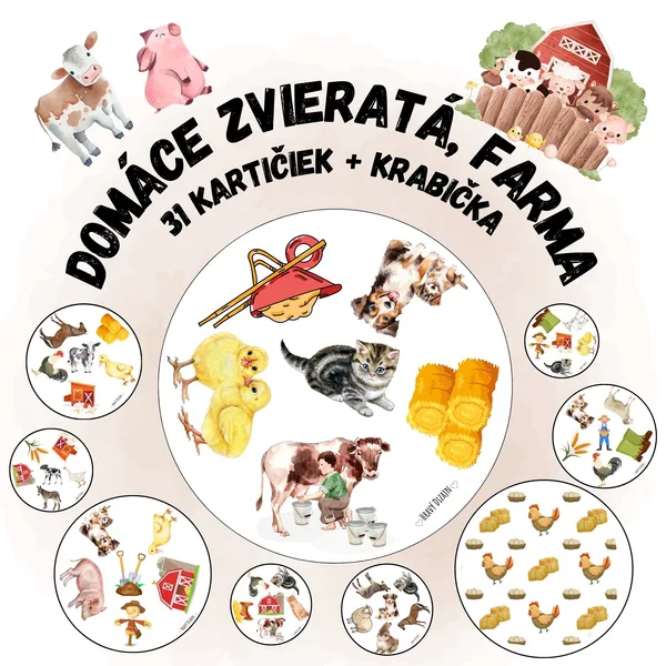 Postrehová hra - Domáce zvieratá, farma