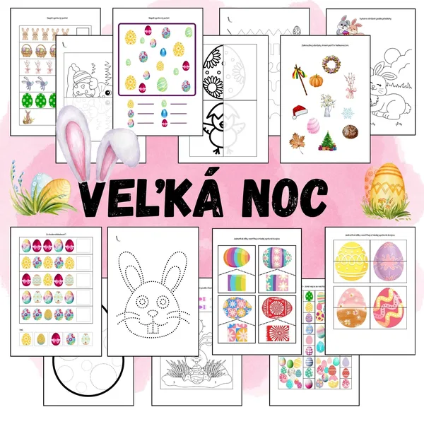 Veľká noc - pracovné listy, grafomotorika, dokresľovanie, skladačky a dalšie