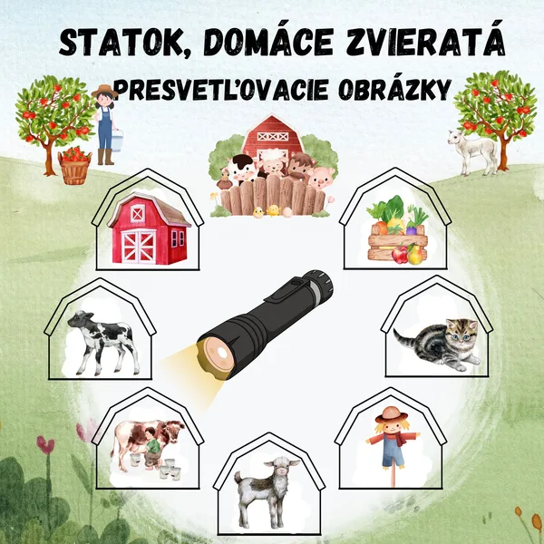 Farma, statok, domáce zvieratá, farma, zvieratká z dvora - Presvetľovacie obrázky