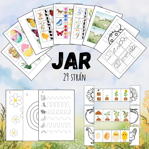jar - štipcovanie, dokresľovanie, grafomotorika, skladačky a ďalšie