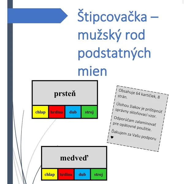 Vzory mužského rodu - štipcovačka