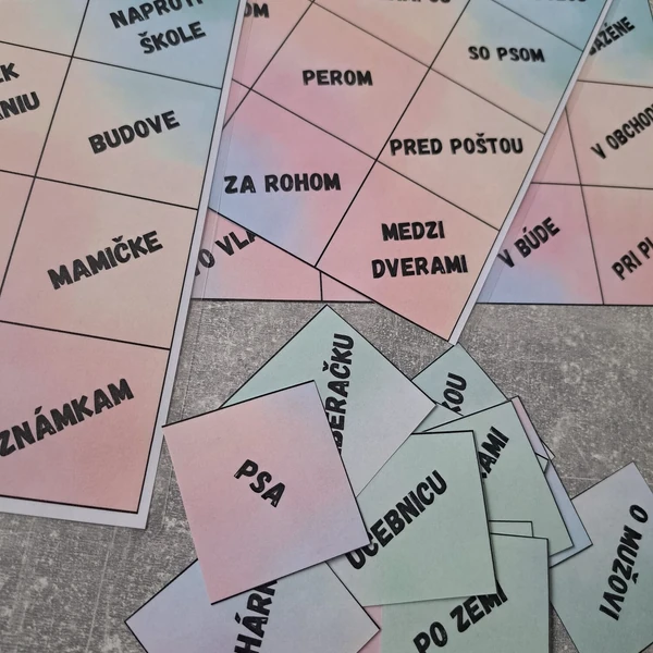 Priraďovacie kartičky- PÁDY PODSTATNÝCH MIEN