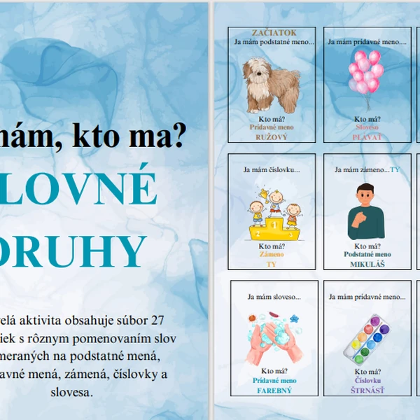 Slovné druhy - Ja mám, kto má?