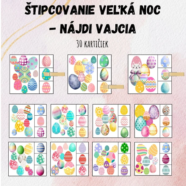 Nájdi vajcia - štipcovanie