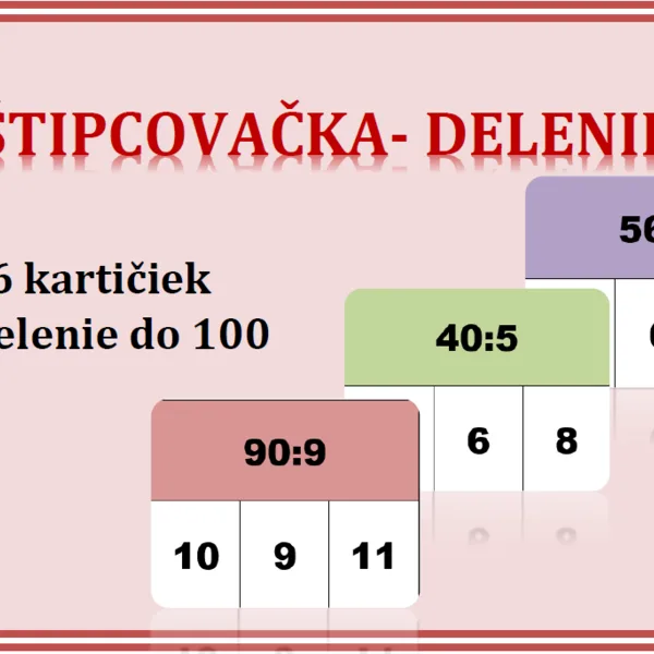 Štipcovačka- delenie