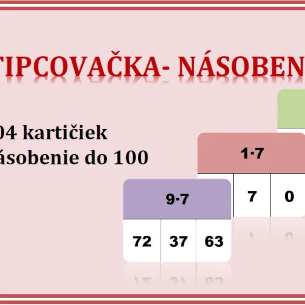 Násobenie do 100 - Štipcovačka