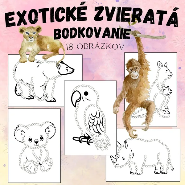 Exotické zvieratá - Bodkovanie vatovými tyčinkami