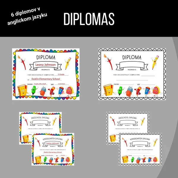 Diplomy  v anglickom jazyku