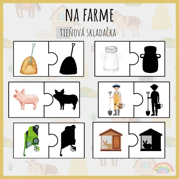 Na farme, tieňová skladačka